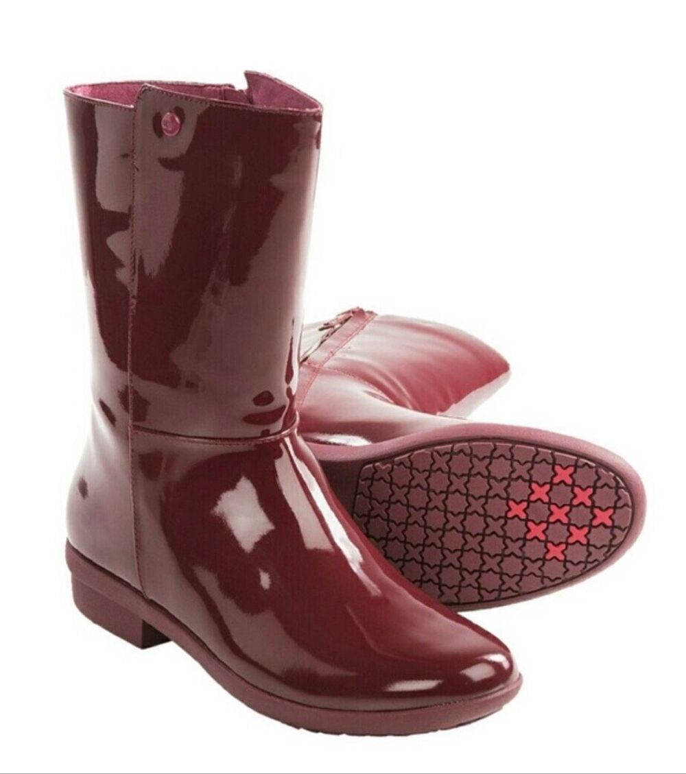 UGG Australia Patent Sangria Madera Waterproof Zip Boots Size 7